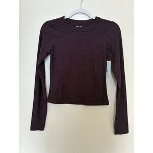 FLX Sugar Berry Long Sleeve Athletic T-Shirt XS Stretch Crew Neck Women